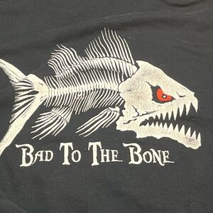 Silver Lake Sand Dunes Michigan Mens 2xl Hoodie Bad To The Bone Skeleton Fish 2X